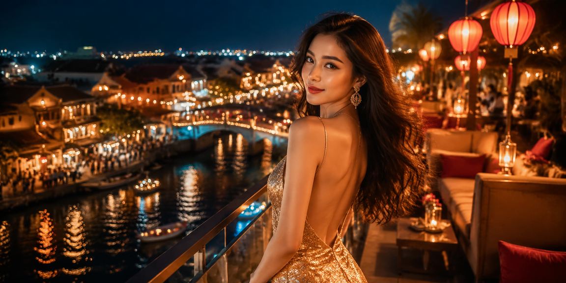 Người dùng Hội An trải nghiệm kht2 qua ứng dụng di động buổi tối